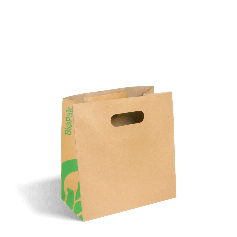 BioPak Small Die Cut Handle Kraft Paper Bags