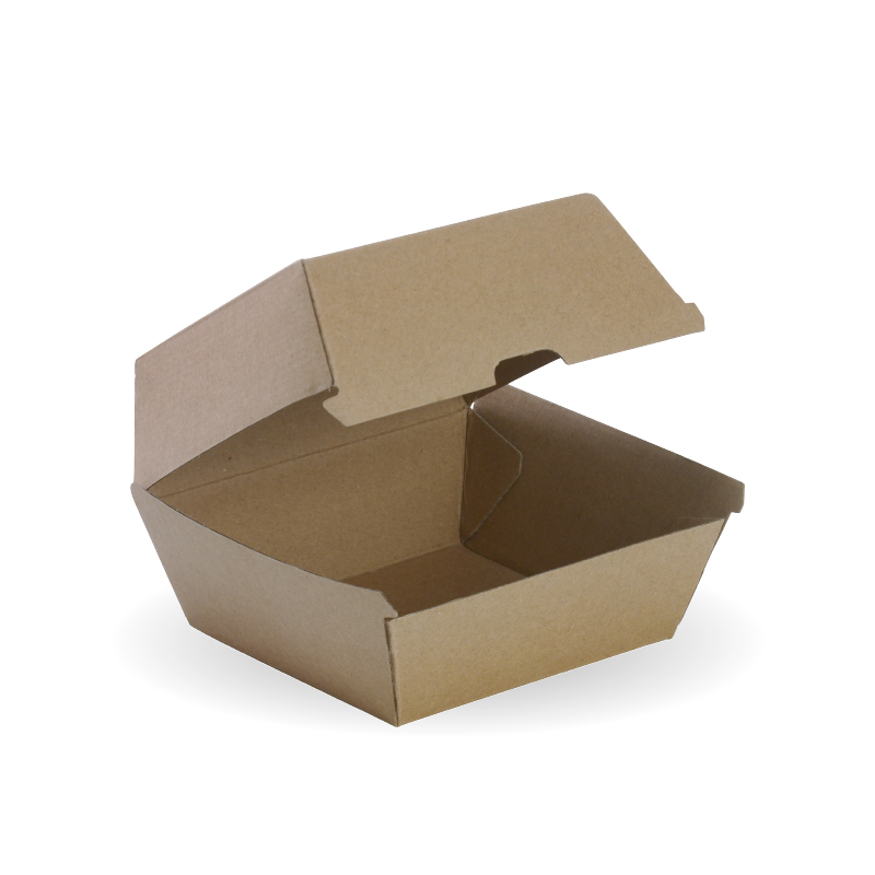 Disposable Biopak Container Split Box BioPak Disposable Large Kraft Hamburger Box – Paper Lane Packaging NZ