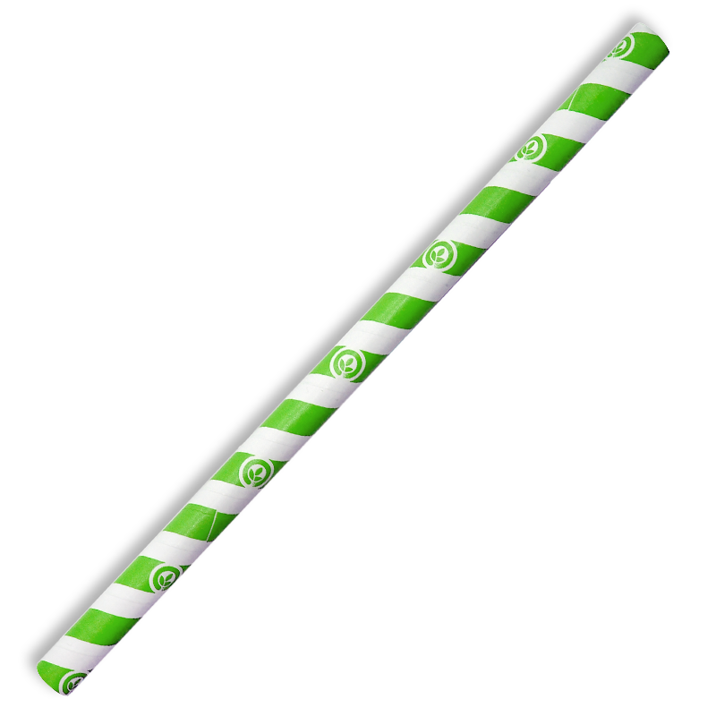 10mm Jumbo Green Stripe BioStraw