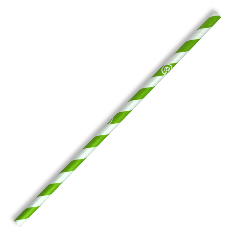 6mm Regular Green Stripe BioStraw